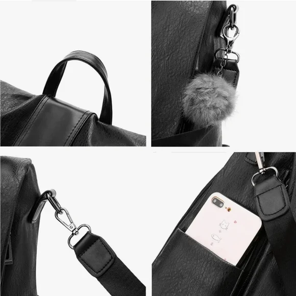 Women Backpack Purses PU Leather Waterproof Daypack Casual Shoulder satchel bag - Picture 12 of 12